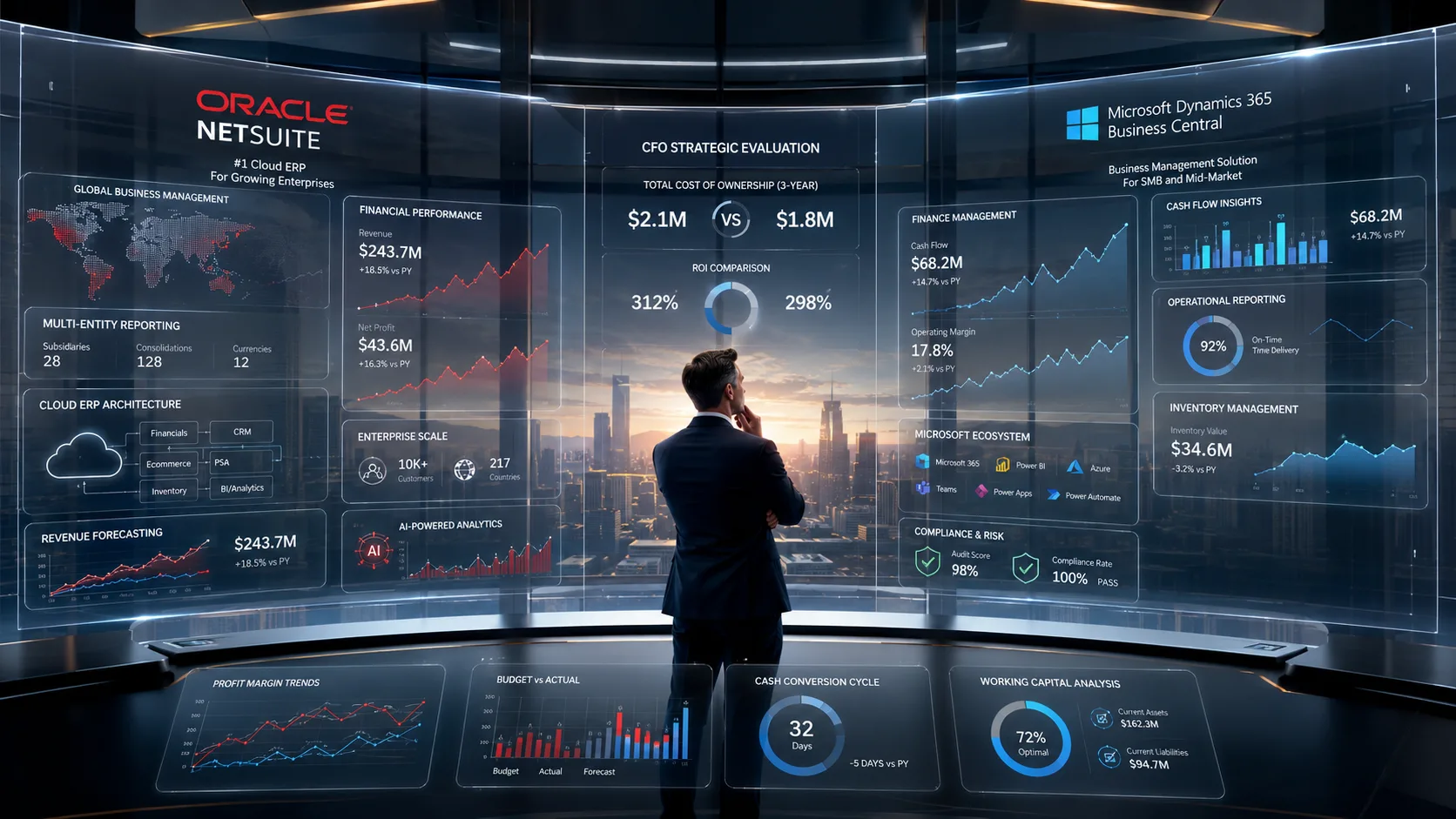 Oracle NetSuite vs Dynamics 365 Business Central for CFOs