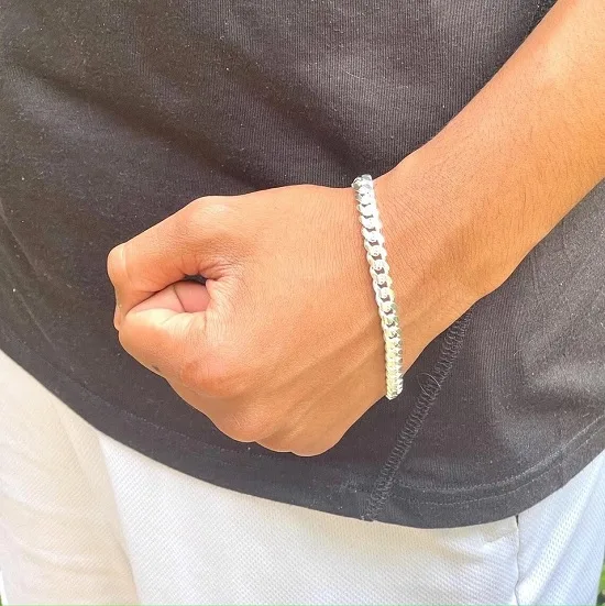 Luxury 7mm Miami Cuban Link Bracelet for Men - Solid 925 Sterling Silver Italian Craftsmanship