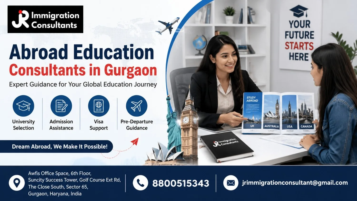 Best Abroad Education Consultants in Gurgaon for US, UK & Canada Admissions