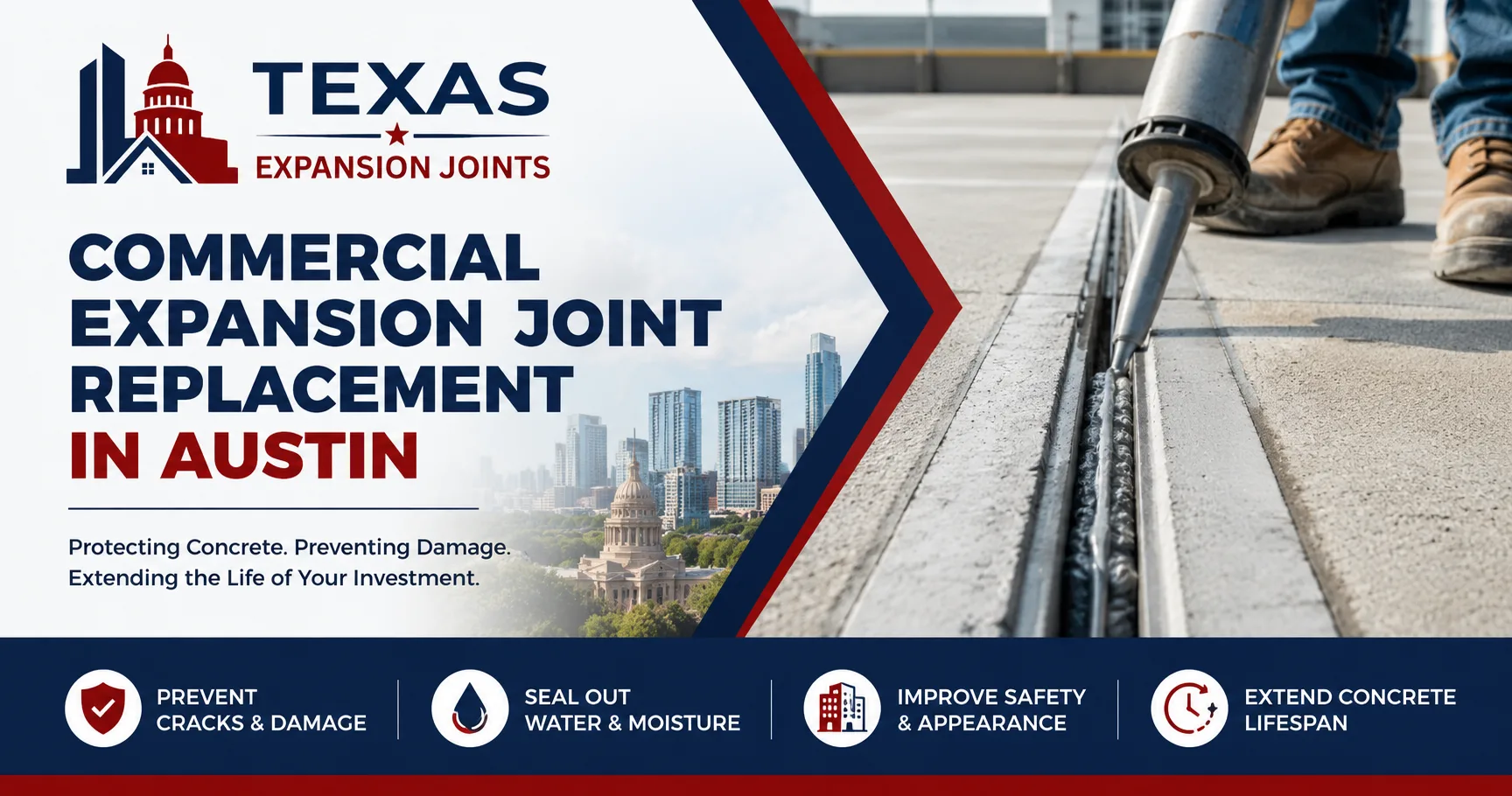 Commercial Expansion Joint Replacement in Austin: Protecting Concrete for Long-Term Performance
