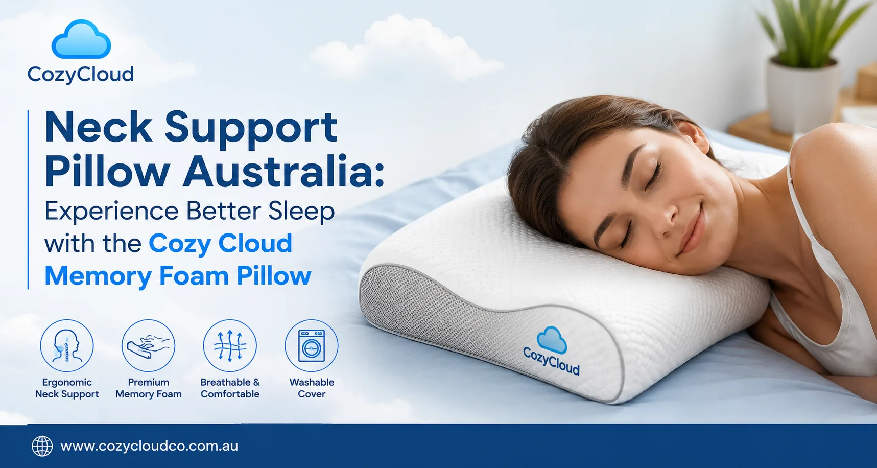 Neck Support Pillow Australia: Experience Better Sleep with the Cozy Cloud Memory Foam Pillow