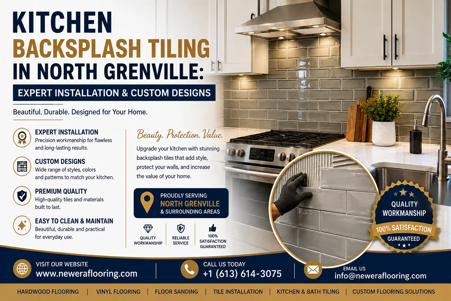 Kitchen Backsplash Tiling in North Grenville: Expert Installation & Custom Designs