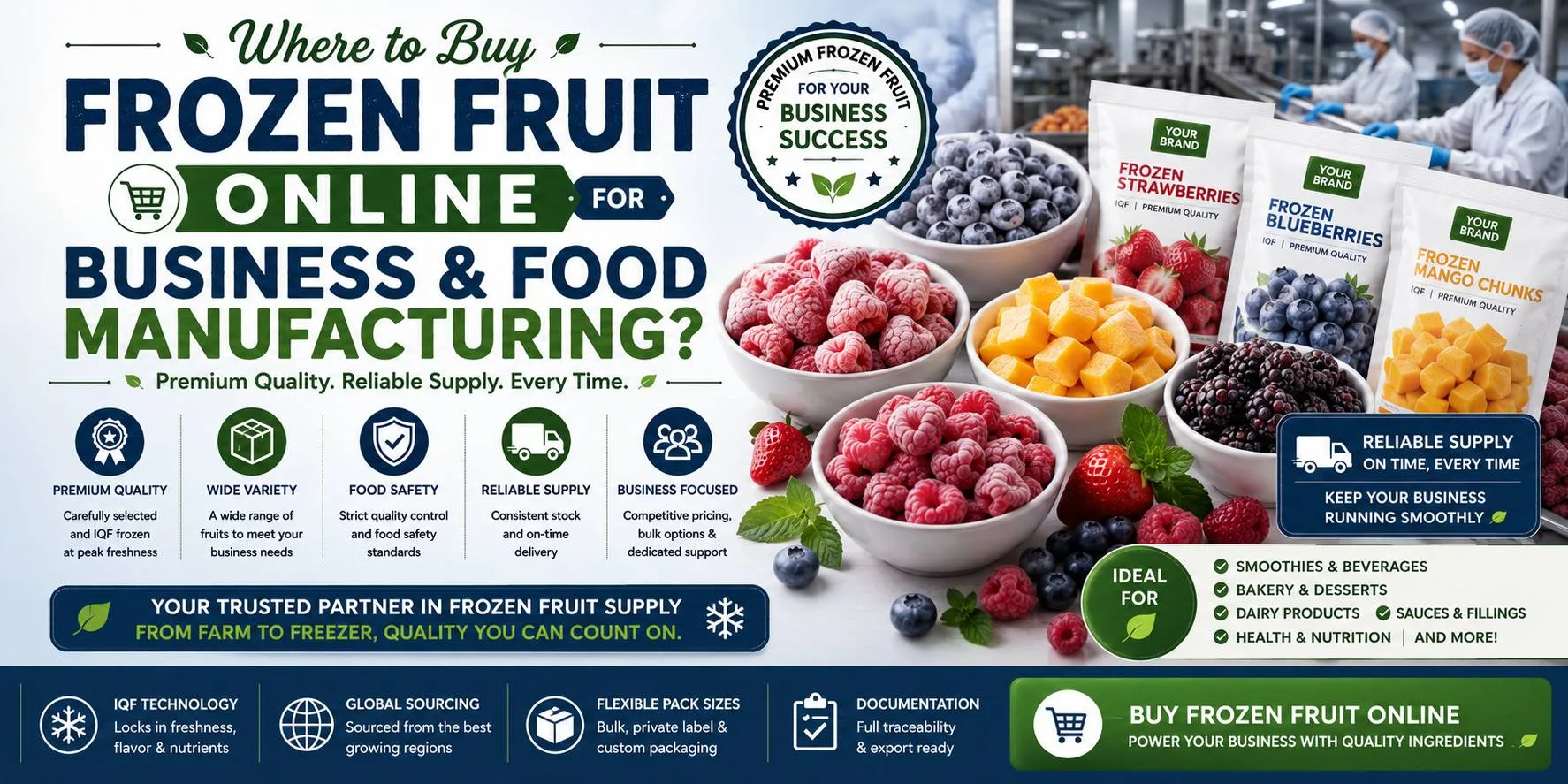 Where to Buy Frozen Fruit Online for Business and food Manufacturing?