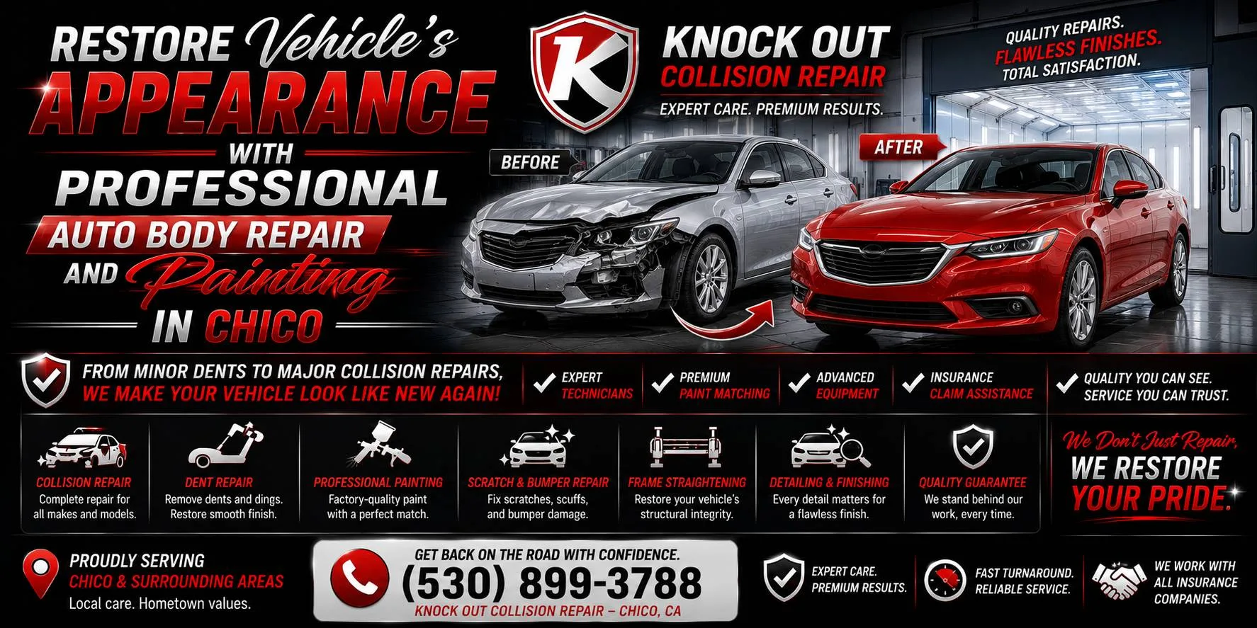 Restore Vehicle’s Appearance with Professional Auto Body Repair and Painting in Chico