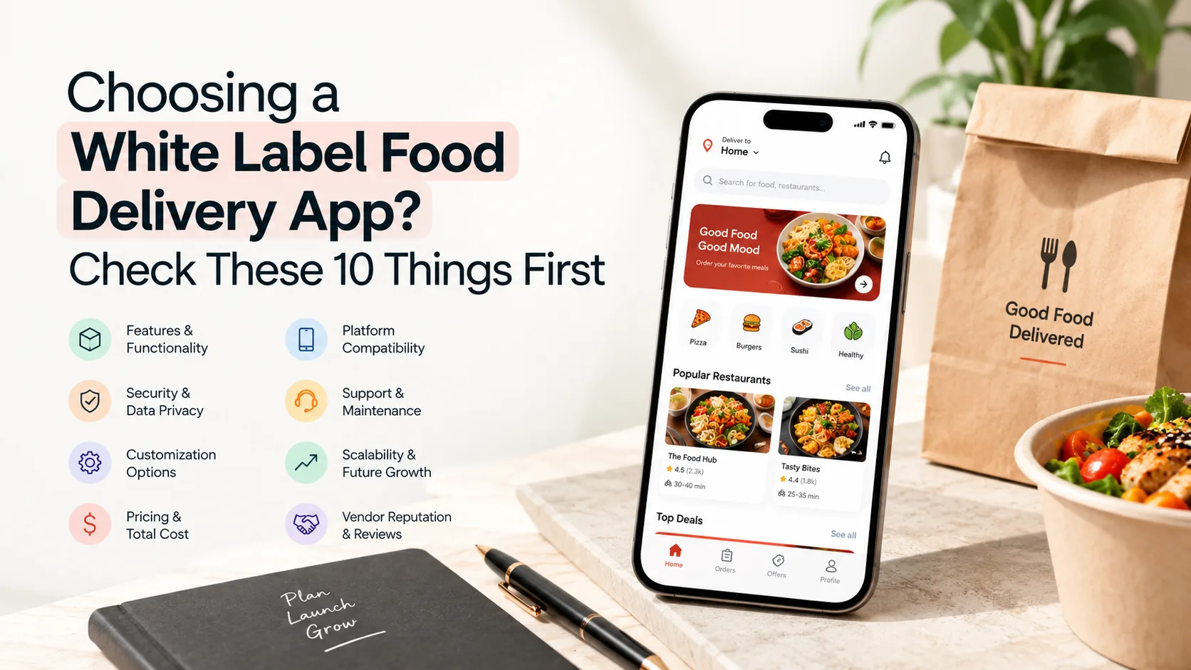 Choosing a White Label Food Delivery App? Check These 10 Things First