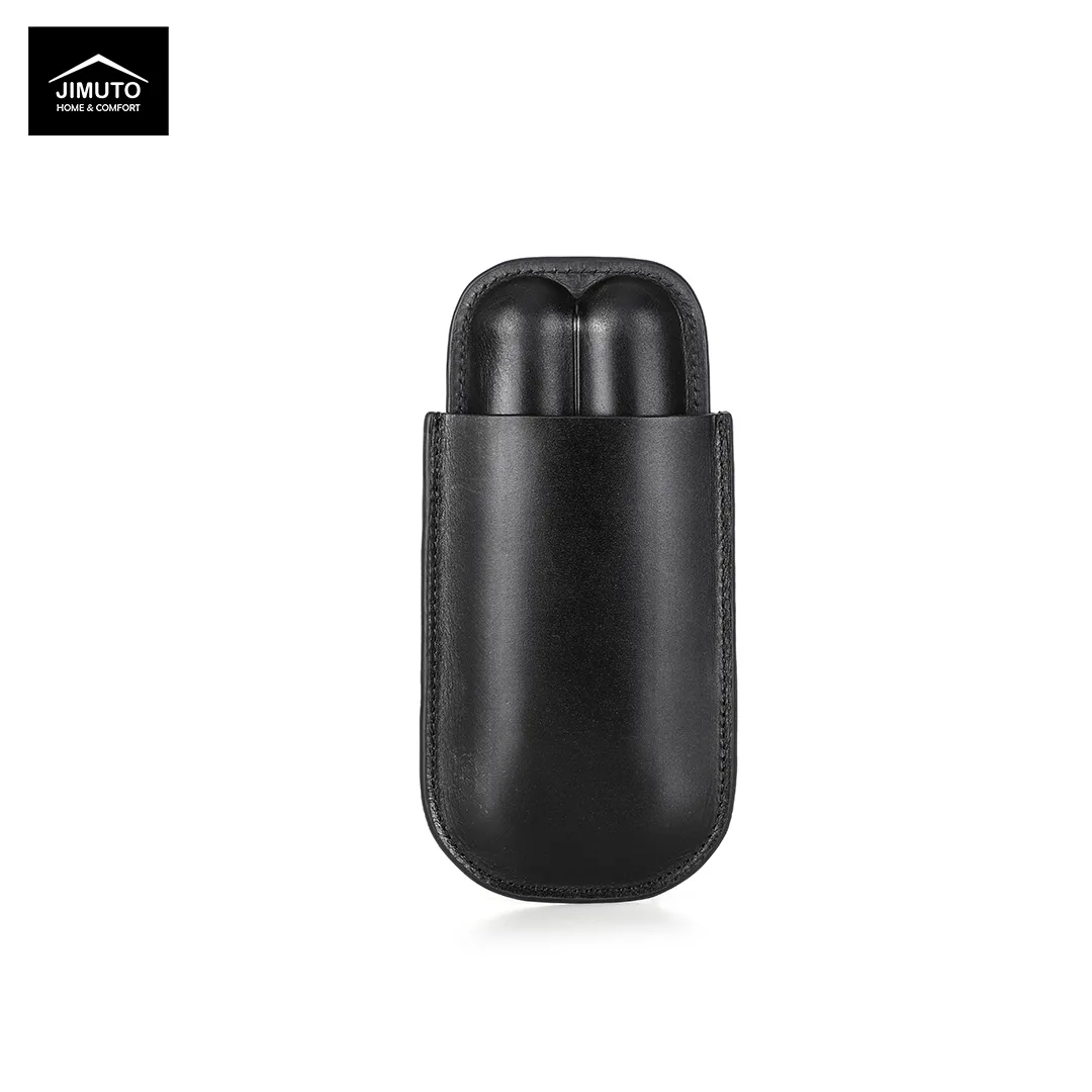 The Art of Refined Travel: Introducing the JIMUTO 2-Slot Travel Leather Cigar Case