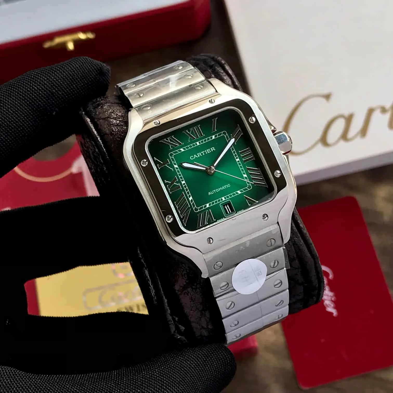 Buy Cartier Santos WSSA0062 Green Dial Swiss ETA Watch