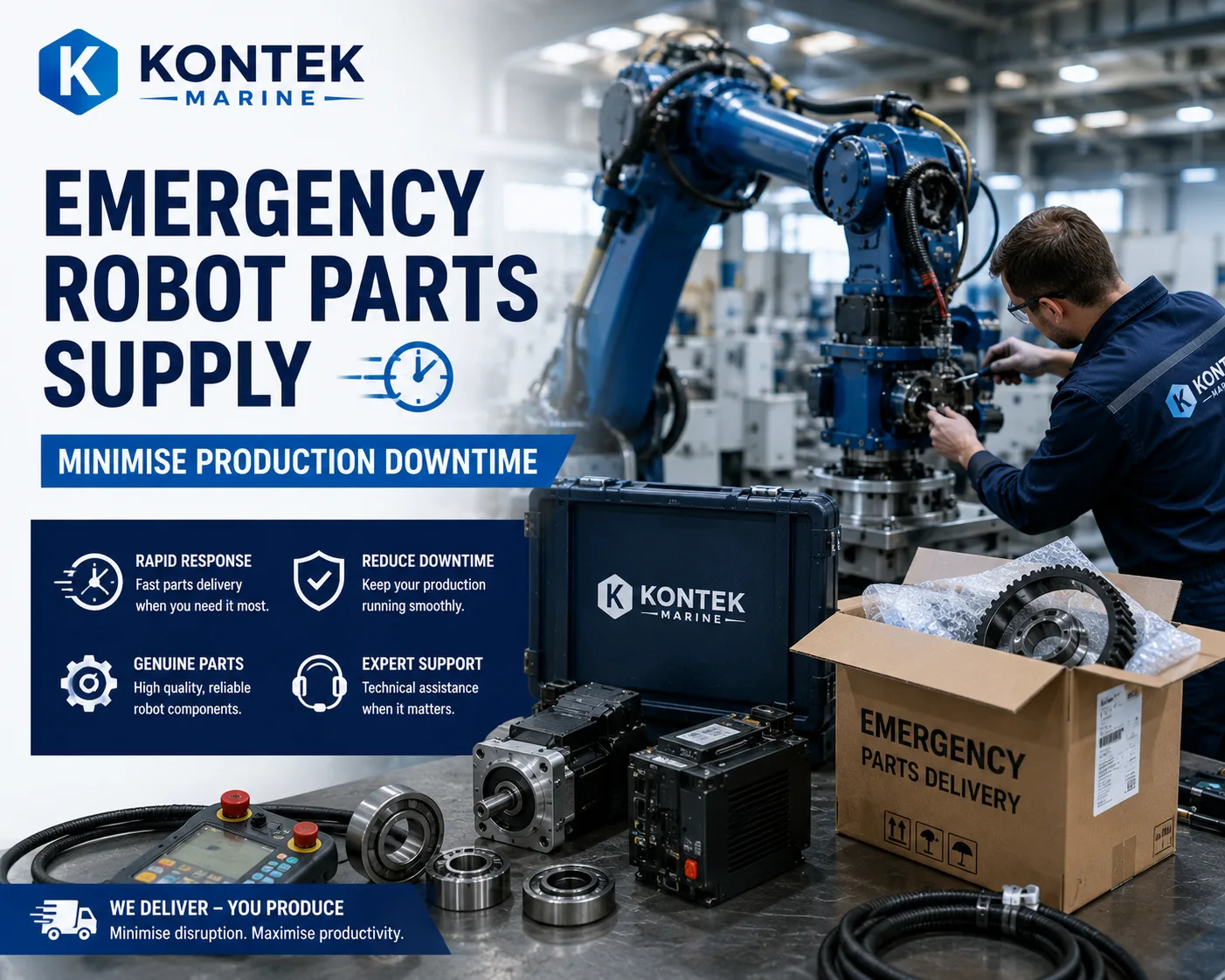 Emergency Robot Parts Supply  Minimise Production Downtime