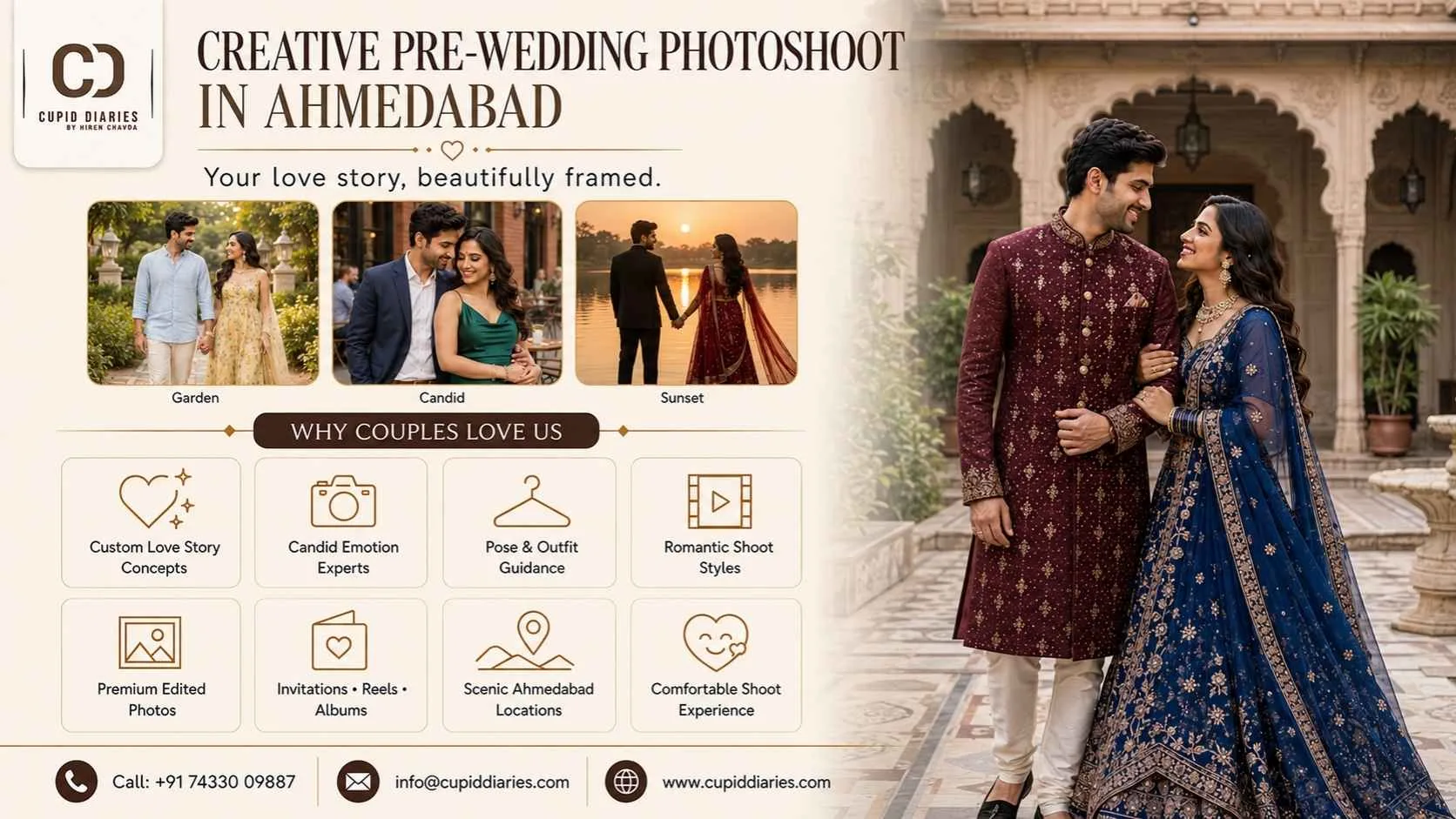 Ahmedabad Pre-Wedding Photoshoot Ideas for Timeless Love Stories