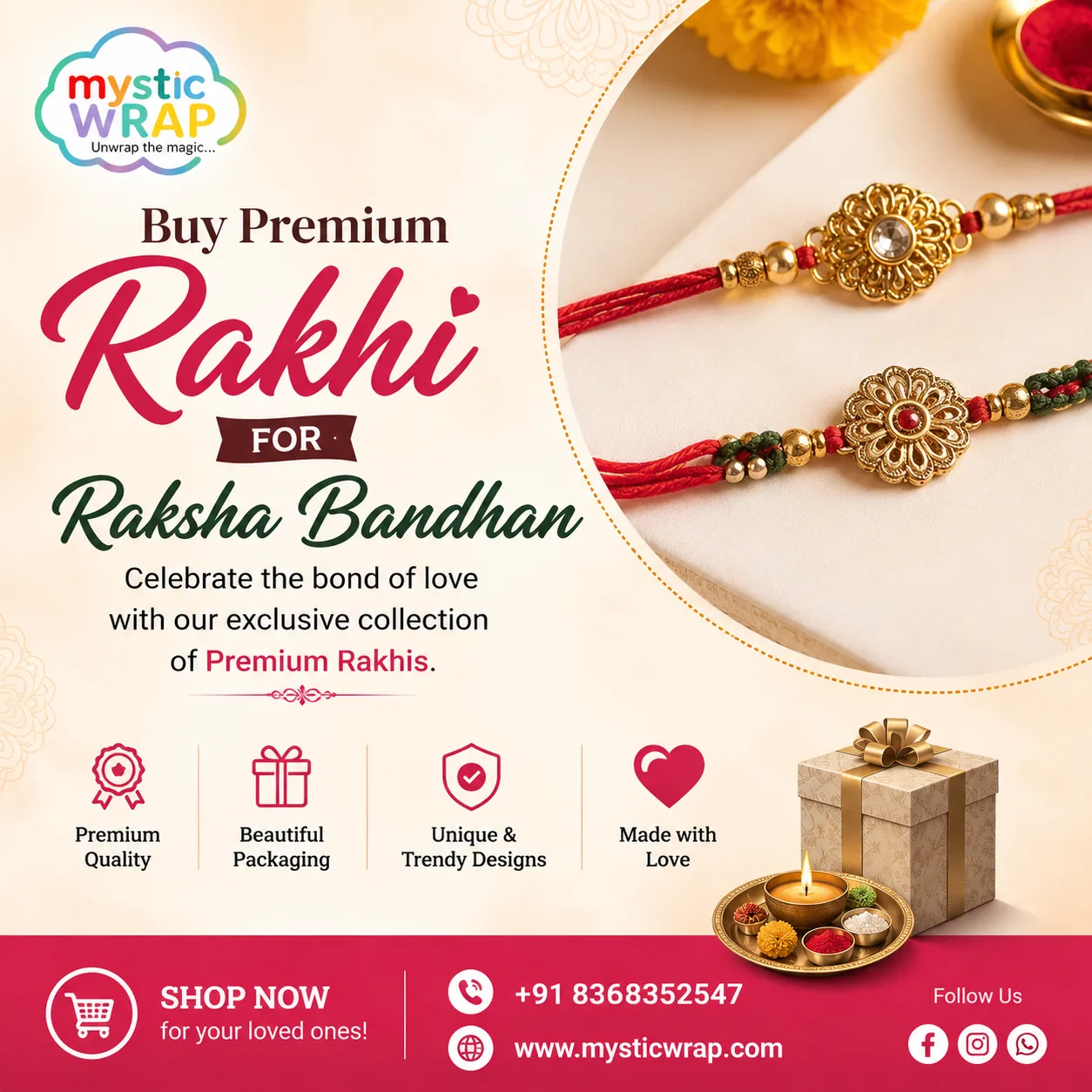 Buy Premium Rakhi Online — Celebrate Raksha Bandhan with Mystic Wrap's Exclusive Collection