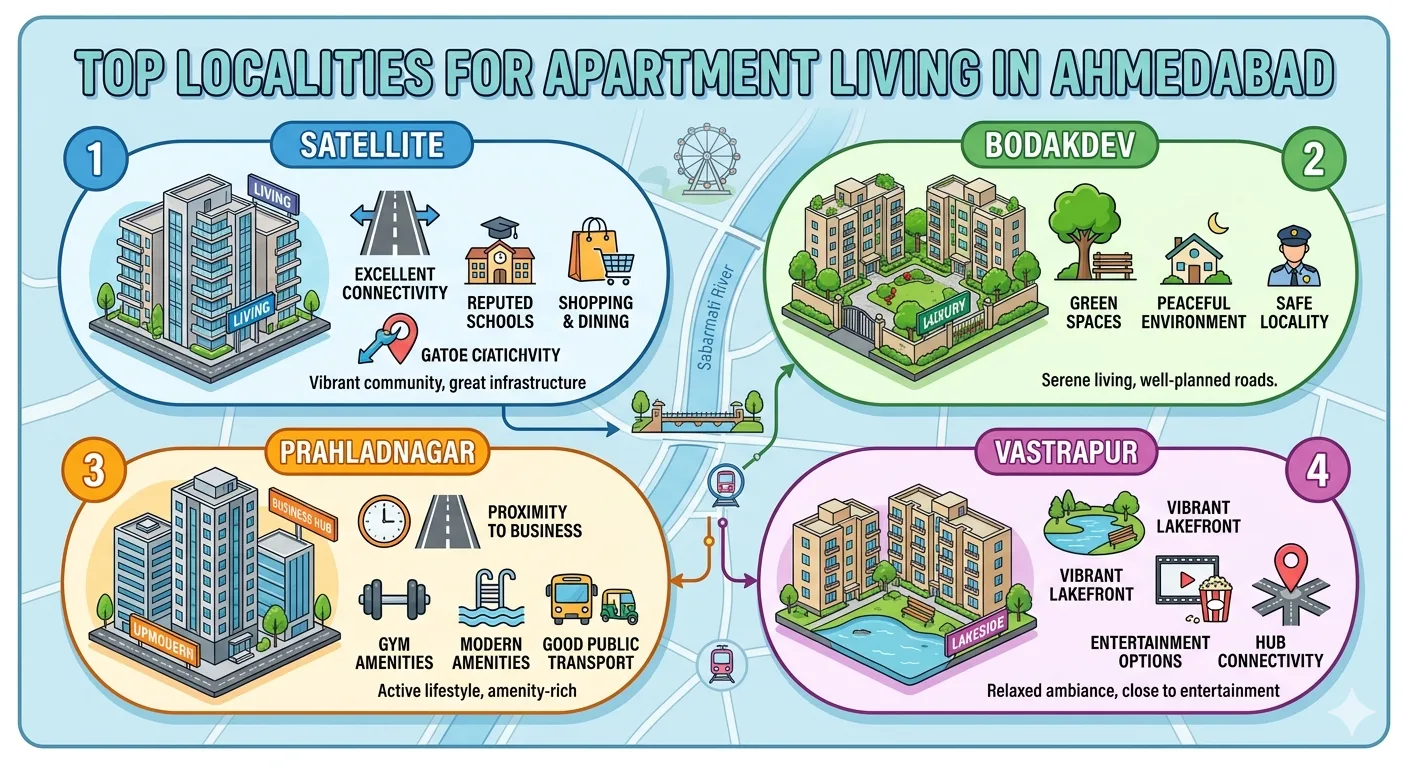 Top Localities for Apartment Living in Ahmedabad