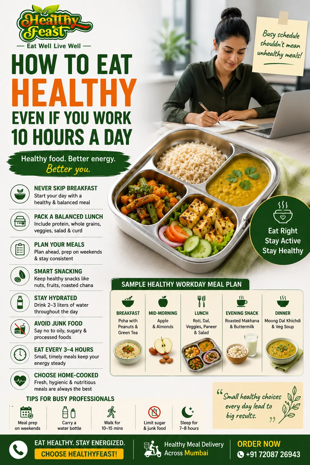 How to Eat Healthy Even If You Work 10 Hours a Day