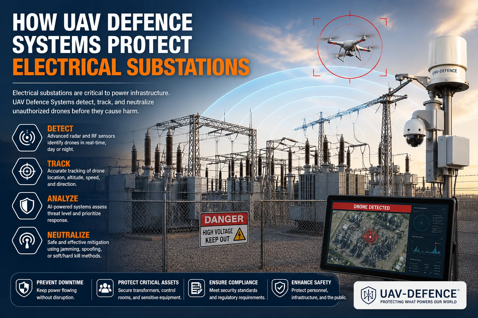 How UAV Defence Systems Protect Electrical Substations