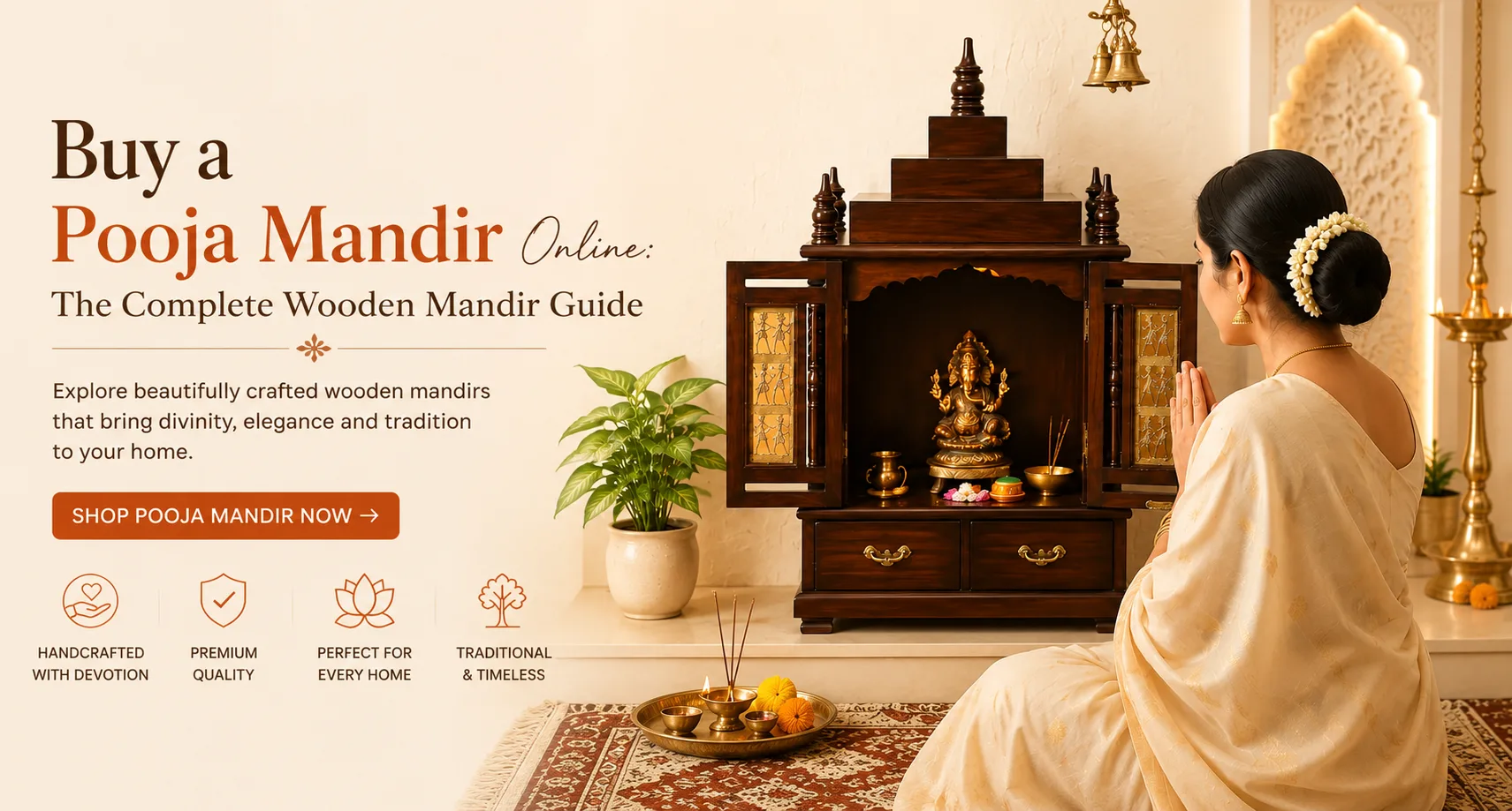 Buy a Pooja Mandir Online: The Complete Wooden Mandir Guide