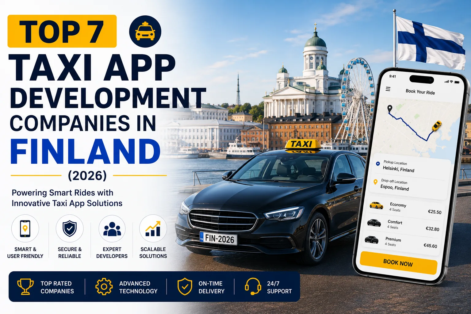 Top 7 Taxi App Development Companies in Finland (2026)