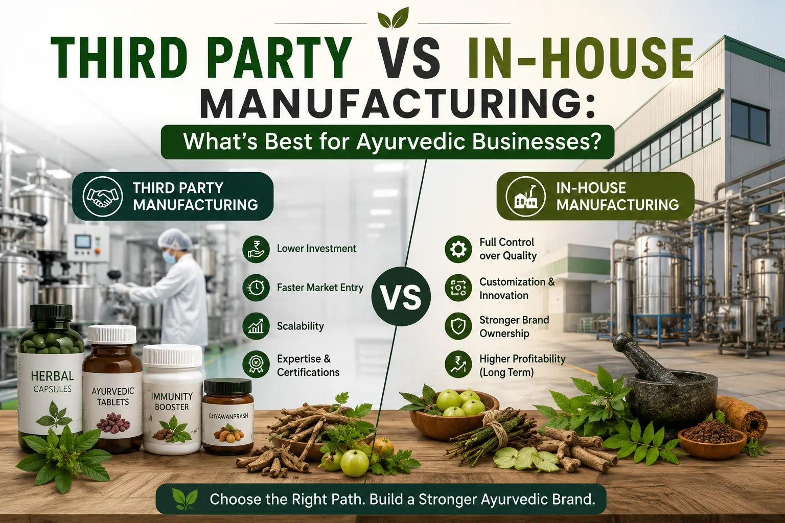 Third Party vs In-House Manufacturing: What’s Best for Ayurvedic Businesses?