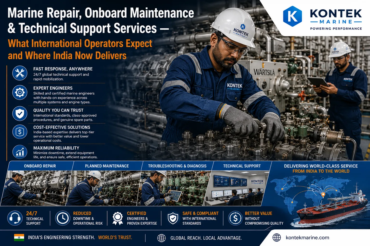 Marine Repair, Onboard Maintenance & Technical Support Services — What International Operators Expect and Where India Now Delivers