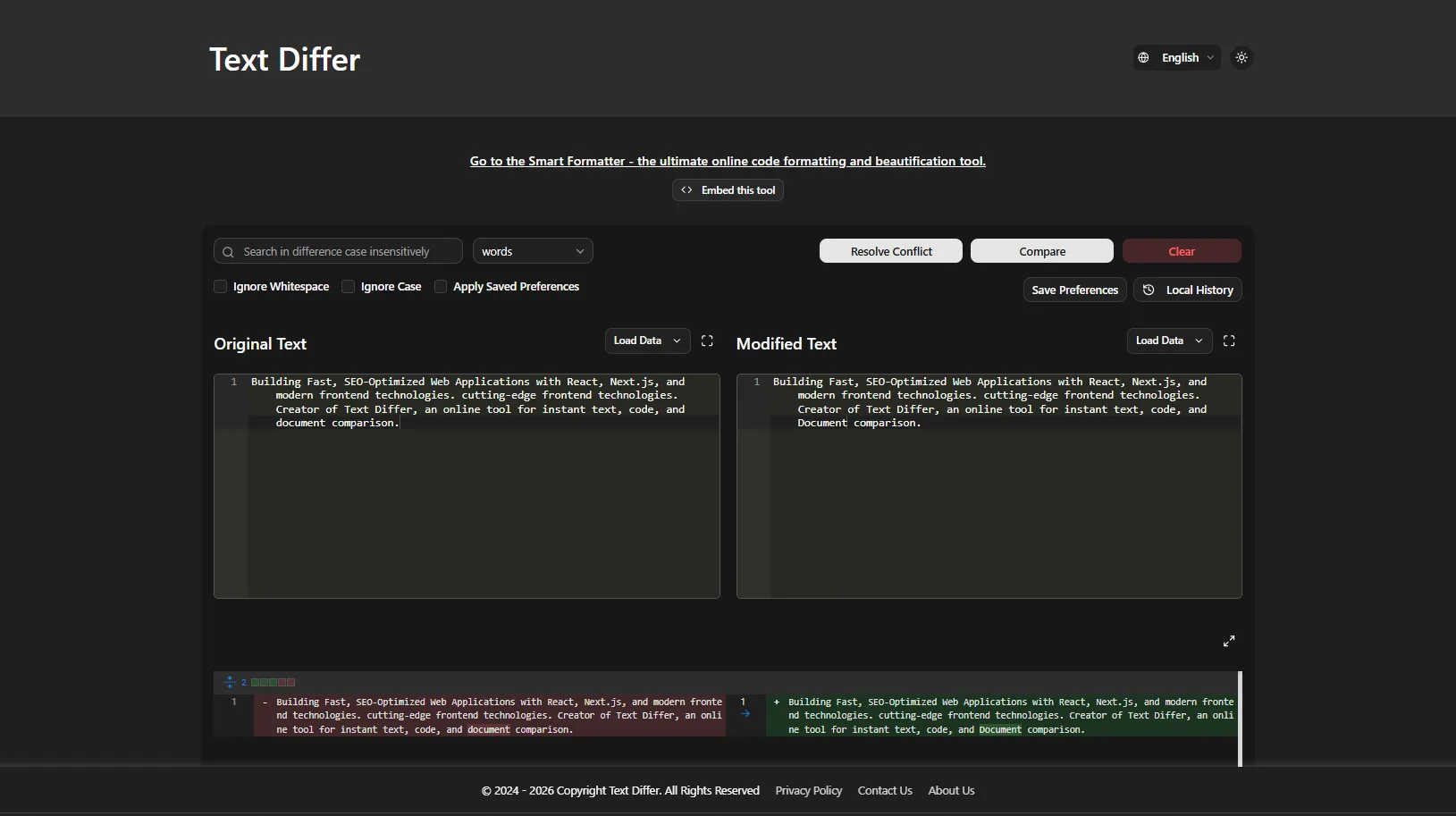 Text Differ: The Ultimate Free Tool for Spotting Every Change in Your Content