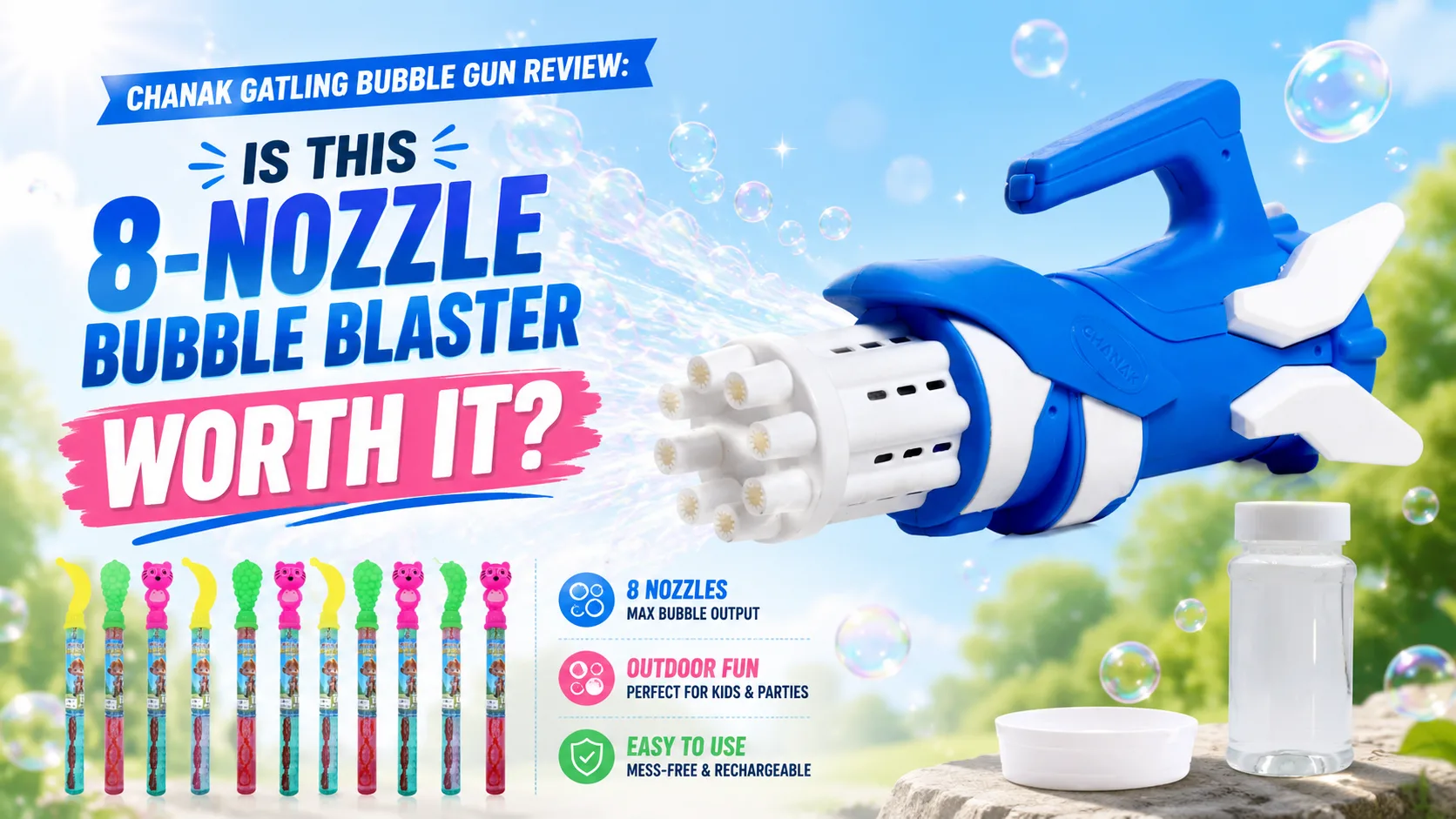 Chanak Gatling Bubble Gun Review: Is This 8-Nozzle Bubble Blaster Worth It?
