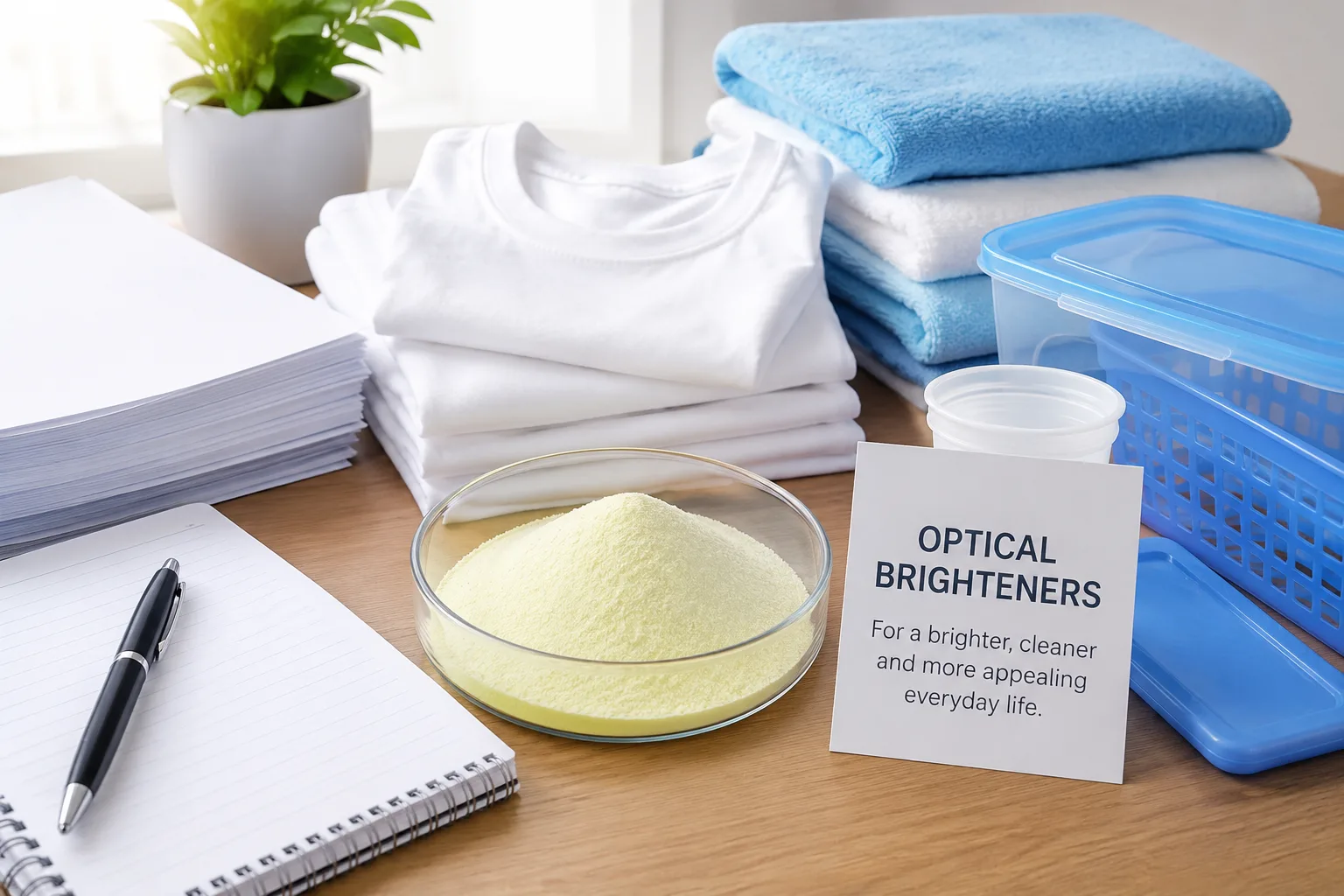 Optical Brighteners for Paper, Textile, and Plastic: One Product, Many Uses