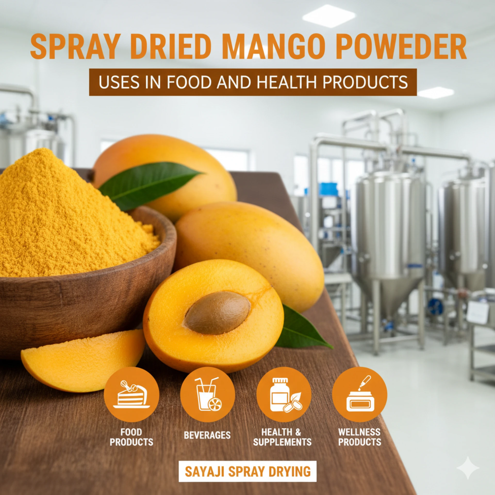 Spray Dried Mango Powder Uses in Food and Health Products
