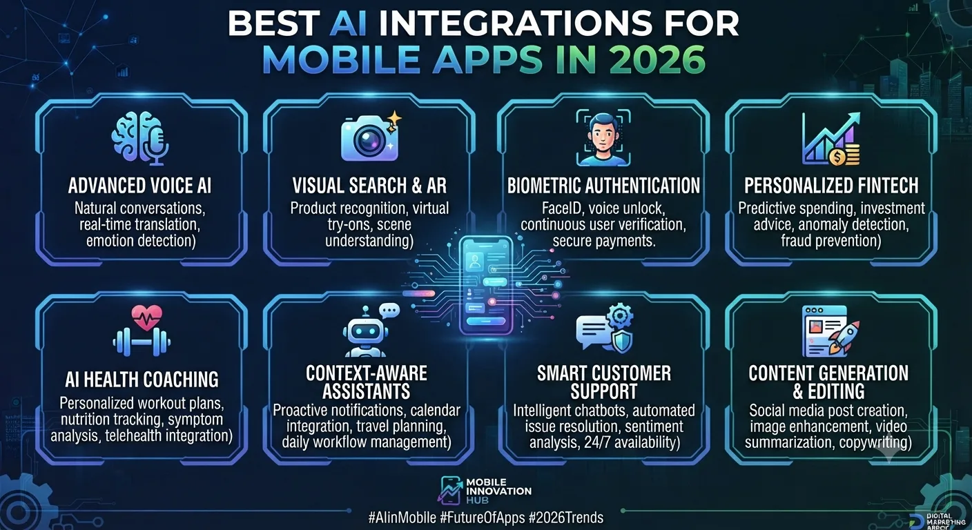 Best AI Integrations for Mobile Apps in 2026